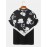 Mens Floral Print Black Crew Neck Short Sleeve Street T-Shirt