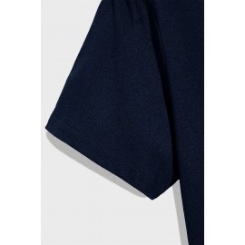 Blue Soccer Player Letter Graphic Print Short Sleeve T Shirt