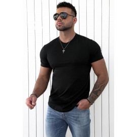 Black Crew Neck Slim Fit Men T Shirt