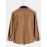 Mens Corduroy Contrast Collar Button Up Long Sleeve Shirts