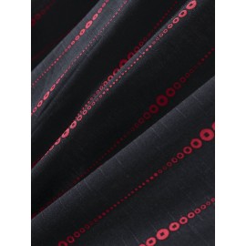 Mens Striped Geometric Print Button Up Cotton Drawstring Hooded Shirts